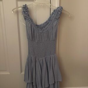 The Love Galore Romper White Lower Impact in blue